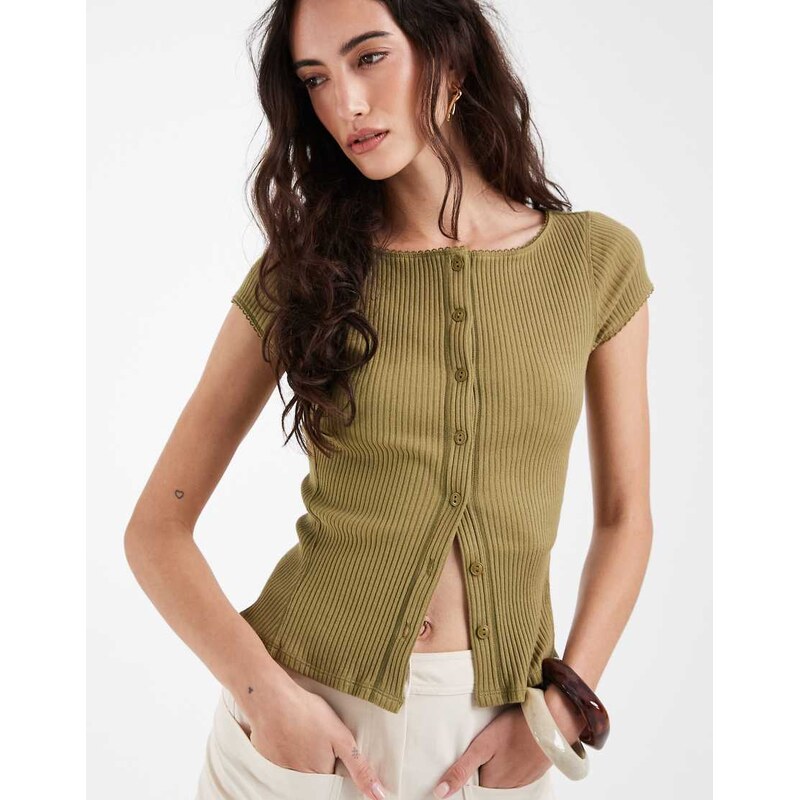 Free People Intimately FP most wanted rib button down cardigan