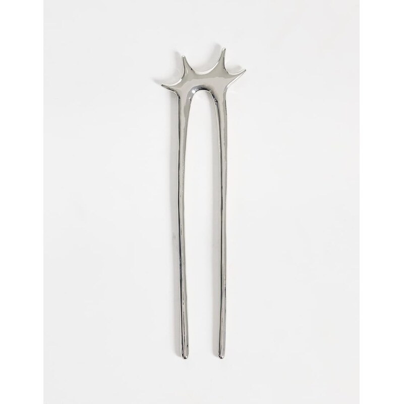 Weekday spikey hair pin in silver