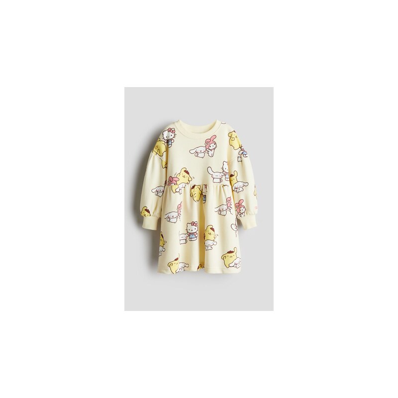 H&M - Vzorované šaty z teplákoviny - Světle Žlutá/Pompompurin