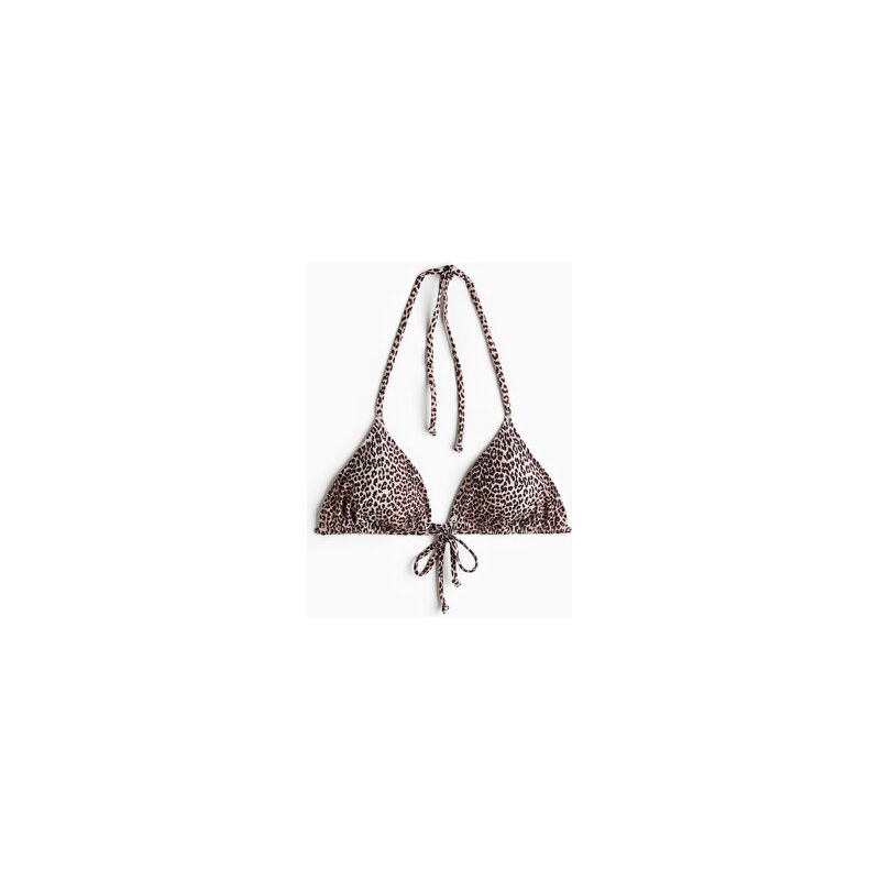 H&M - Vyztužená bikinová podprsenka - Světle Béžová/Leopardí