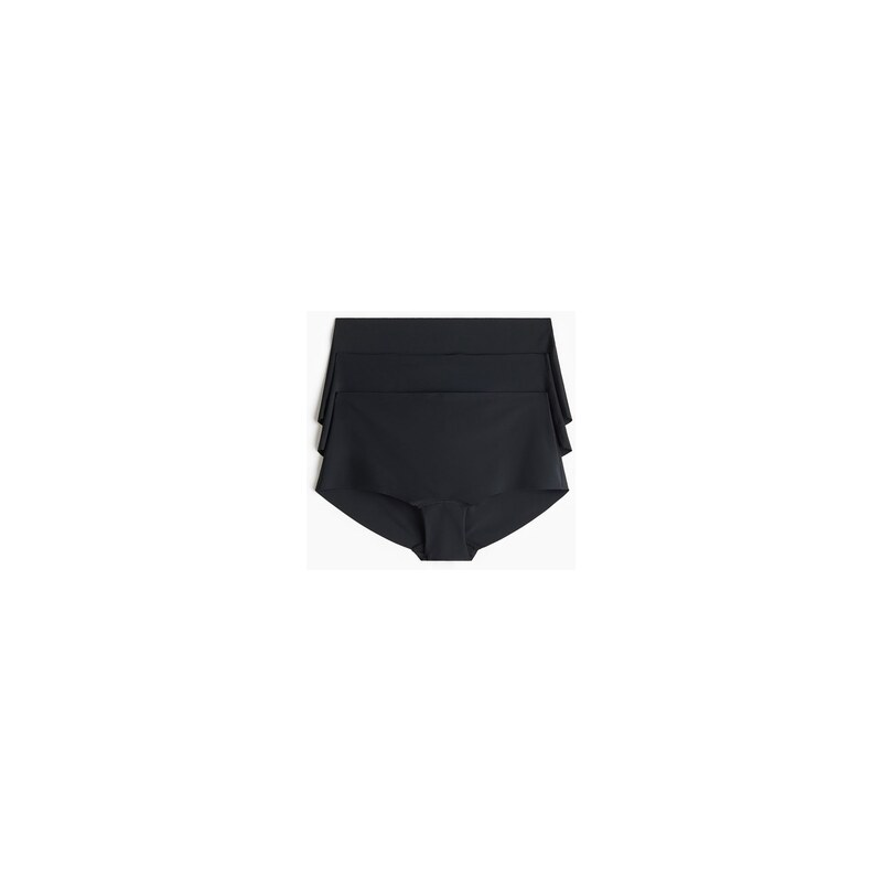 H&M - Neviditelné kalhotky shortie 3 kusy - Černá
