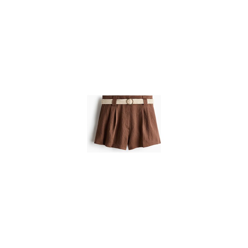 H&M - Elegantní šortkys páskem - Hnědá