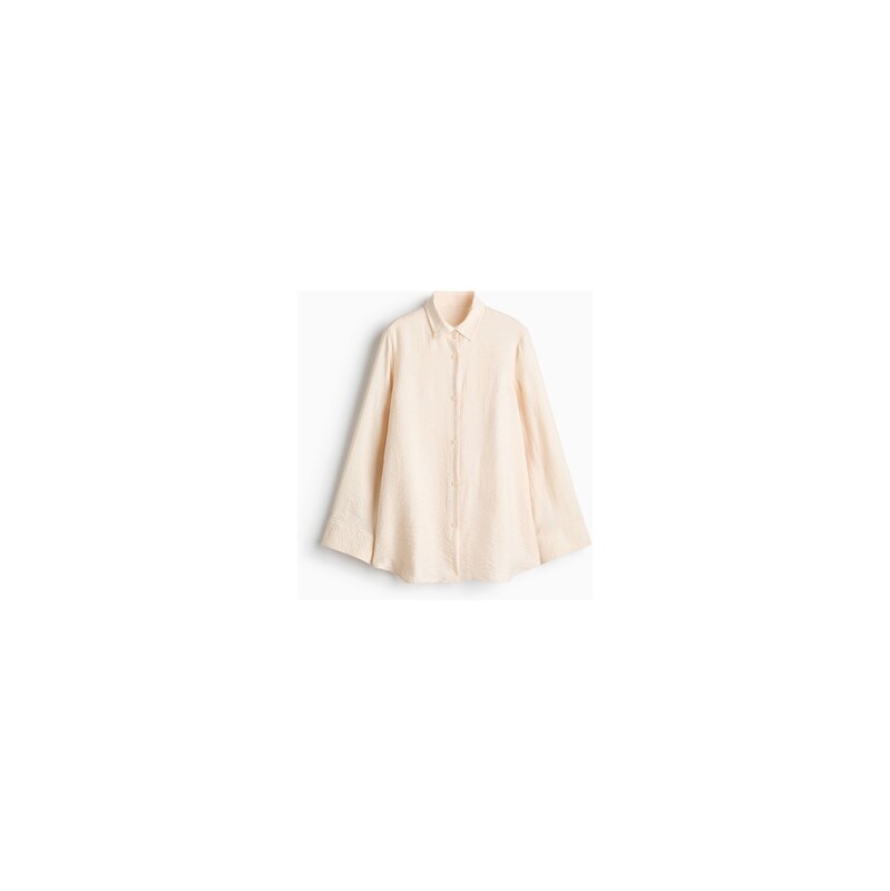 H&M - Košile z mačkané viskózové směsi - Světle Béžová