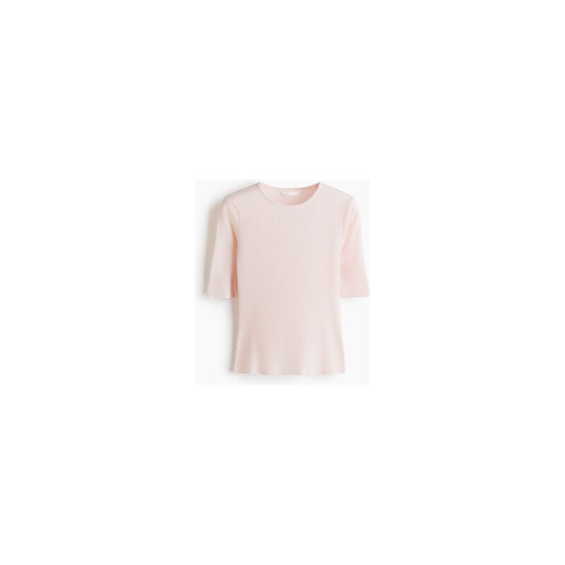 H&M - Tričko z ažurového žerzeje - Světle Růžová