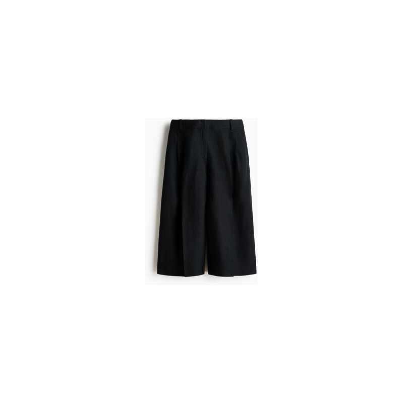 H&M - Široké kulotky z lněné směsi - Černá