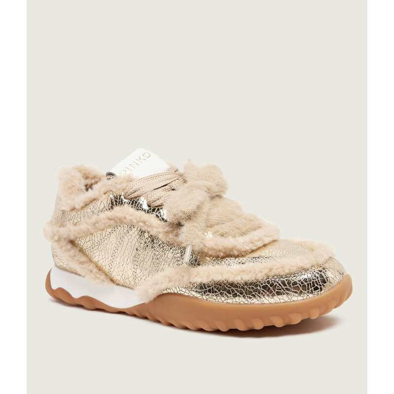 Pinko Ohřívá kožené tenisky Gea 02 | shearling
