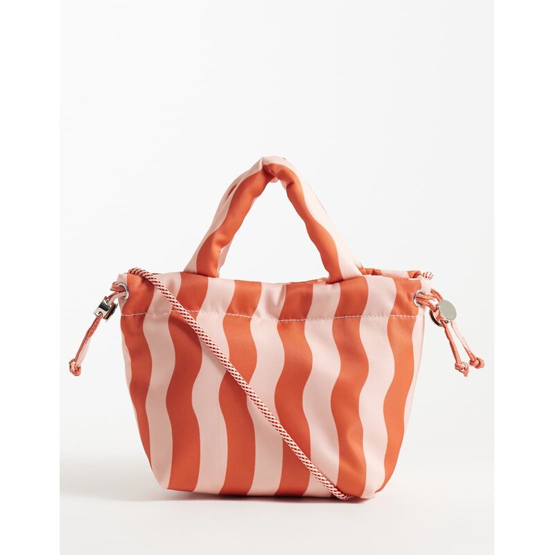 ASOS DESIGN nylon mini grab cross body tote in multi stripe