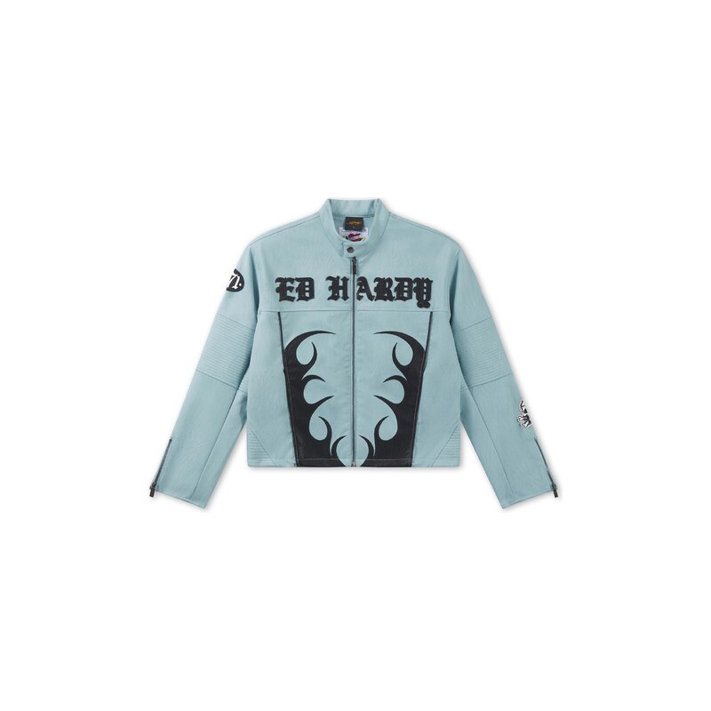 Ed Hardy Přechodná bunda  Gothic Flames  nebeská modř / černá