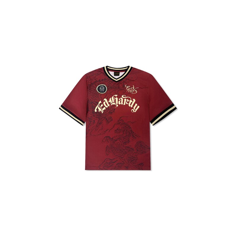 Ed Hardy Tričko Soaring Dragon Football pastelově žlutá /