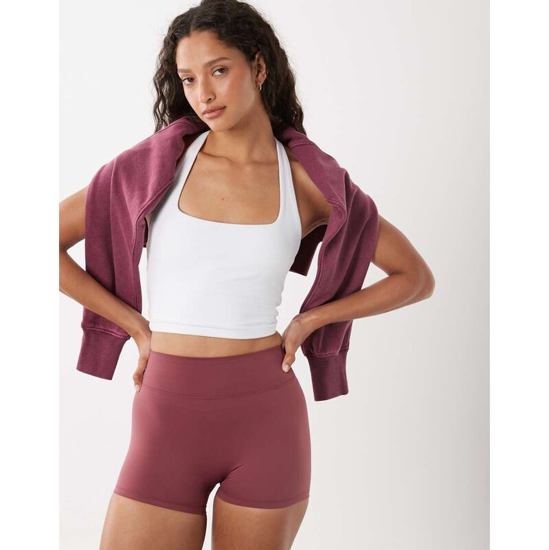 Cotton On Active ultra luxe dip back short in dusty rose-Pink