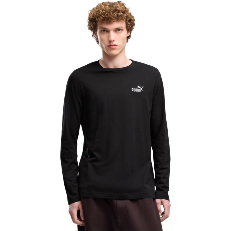 Pánské tričko Puma ESS No. 1 Logo Longsleeve Tee, černé, 682546