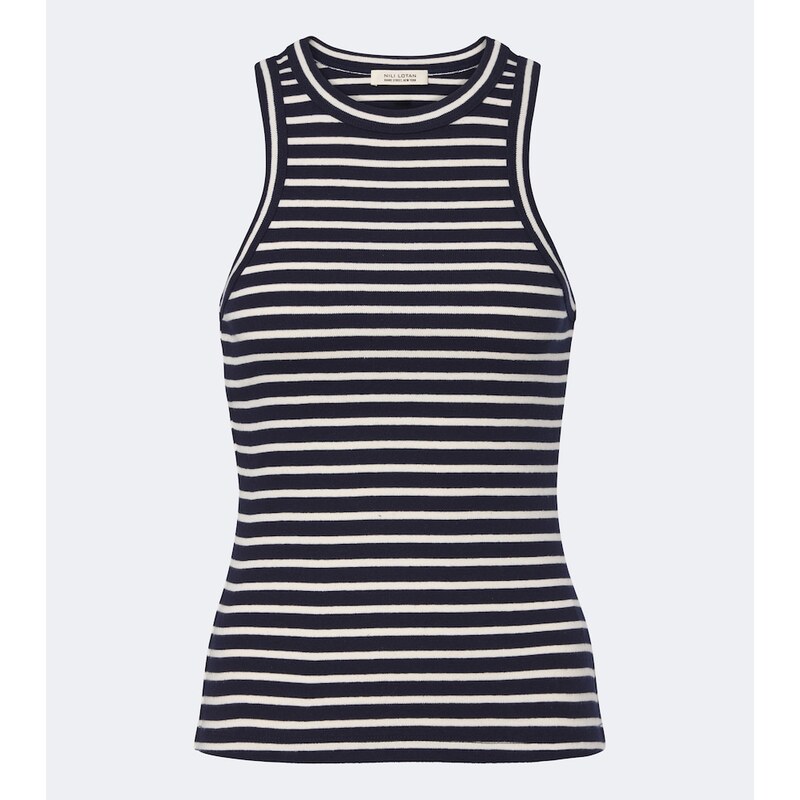 Nili Lotan Hank striped cotton tank top