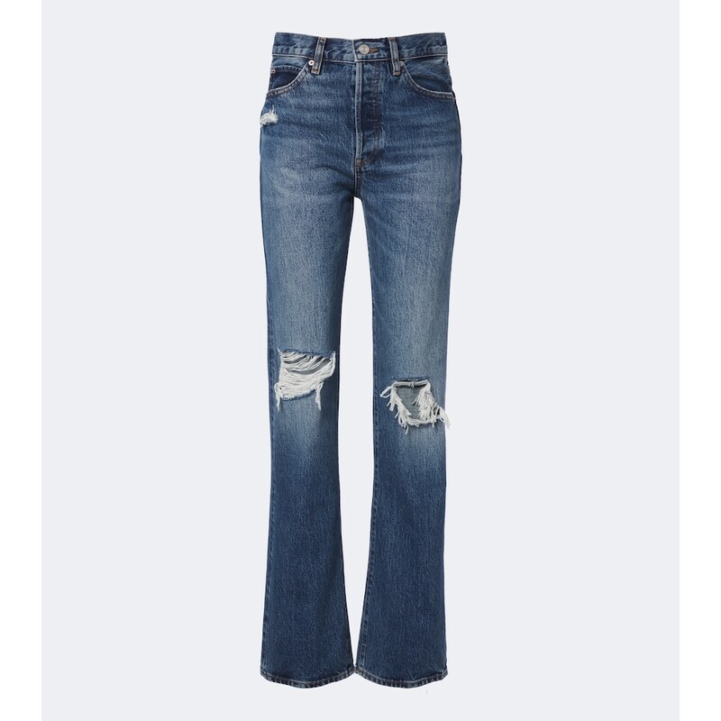 Frame The Vertical distressed straight jeans