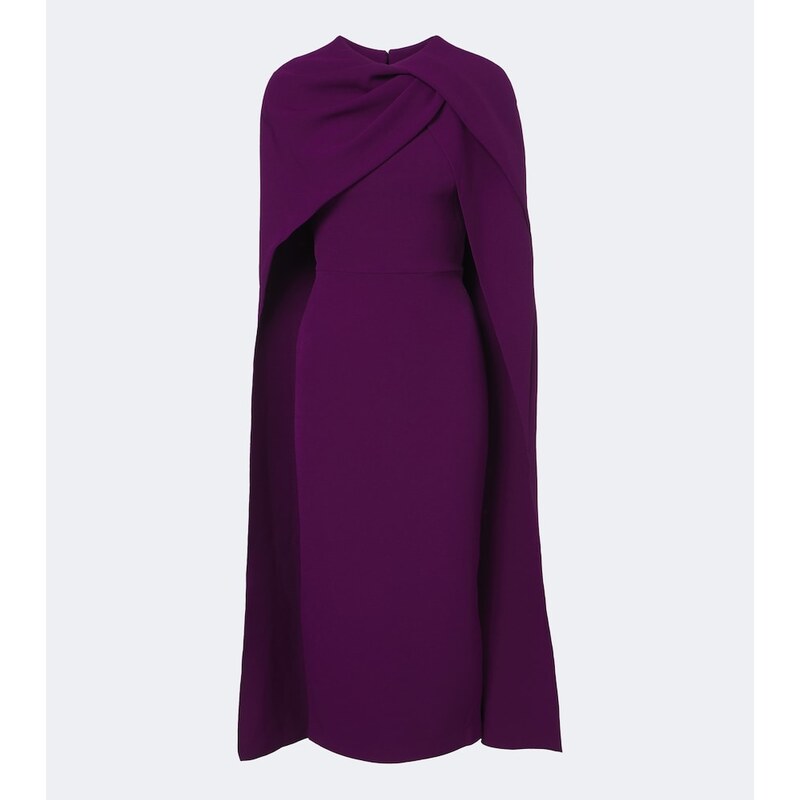 Safiyaa Oria caped crÃªpe midi dress