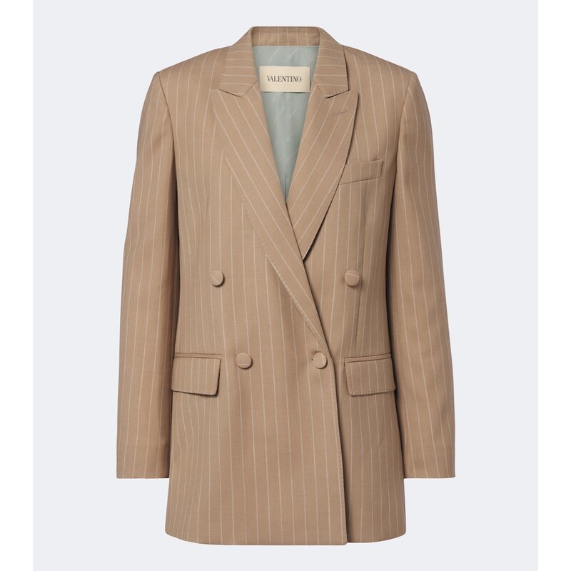 Valentino Pinstripe virgin wool double-breasted blazer