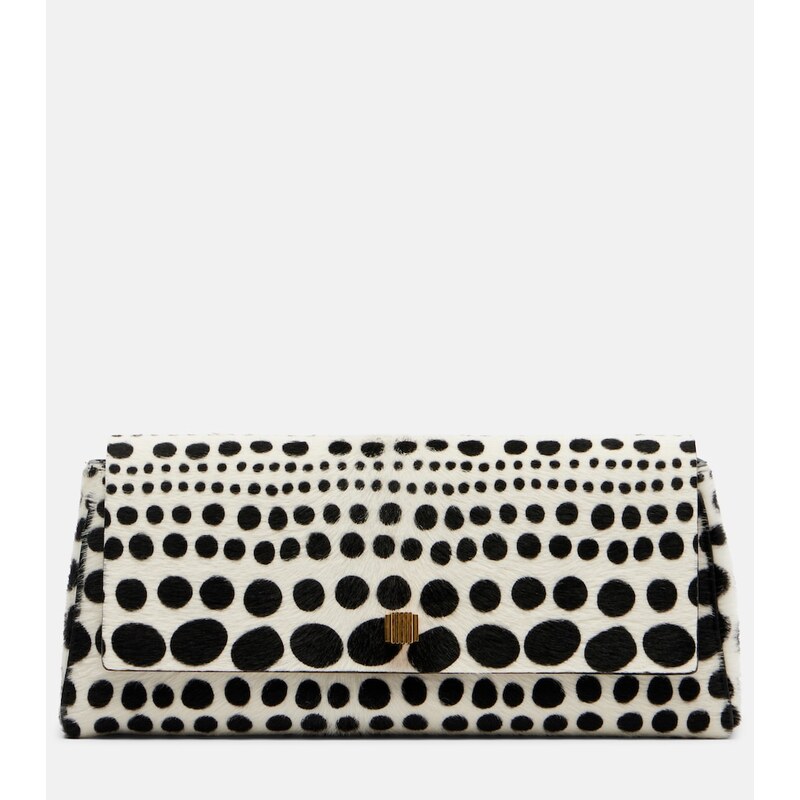 Khaite Audrey polka-dot calf hair clutch