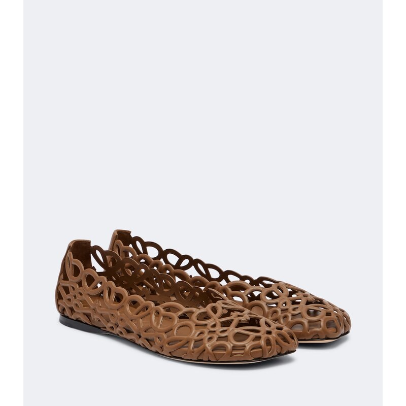 Loewe Petal Anagram leather ballet flats