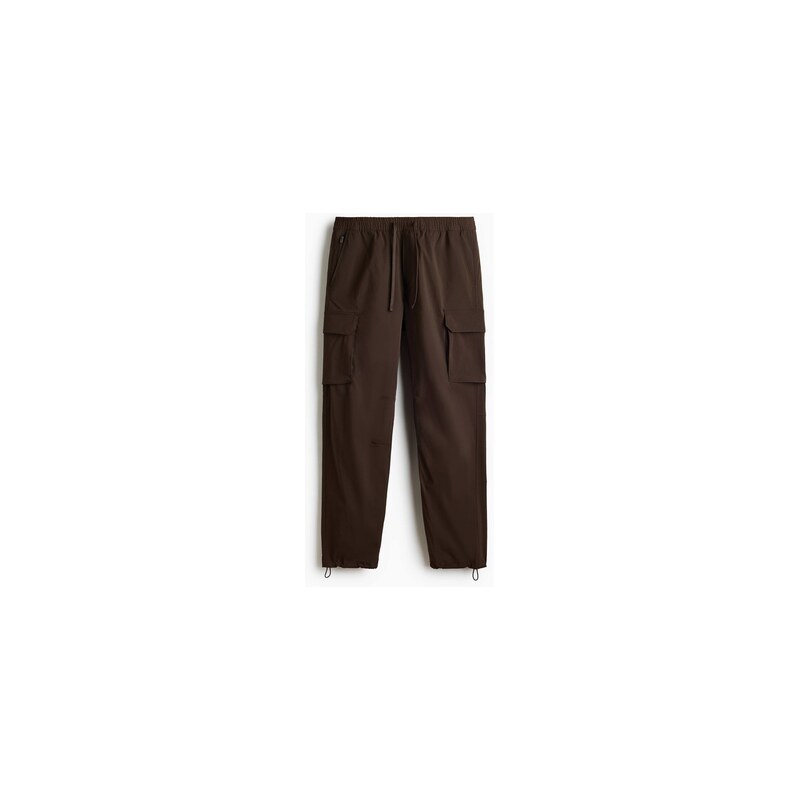H&M - Kalhoty cargo Regular Fit - Tmavě Zelená Khaki