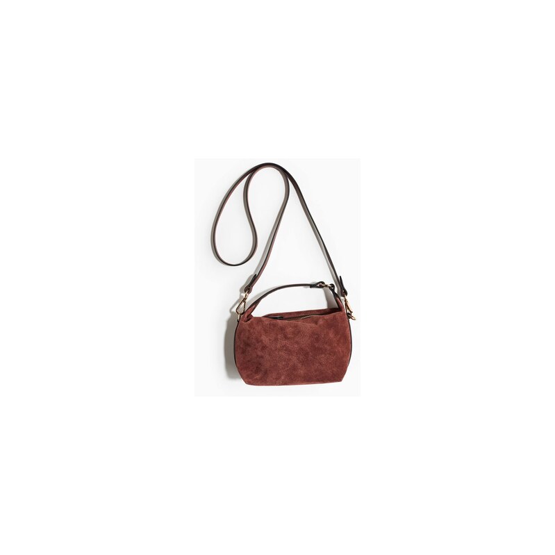 H&M - Semišová kabelka crossbody - Rezavě Hnědá