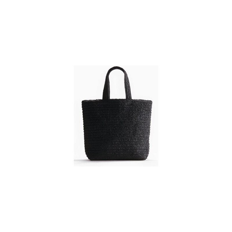 H&M - Slaměná taška tote bag - Černá