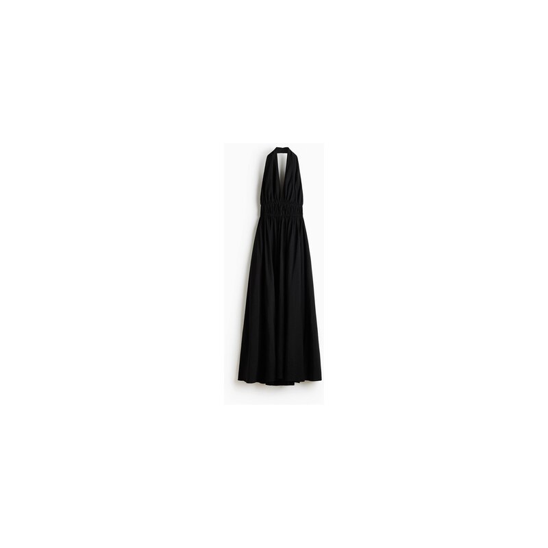 H&M - Šaty halternecks rozšířenou sukní - Černá