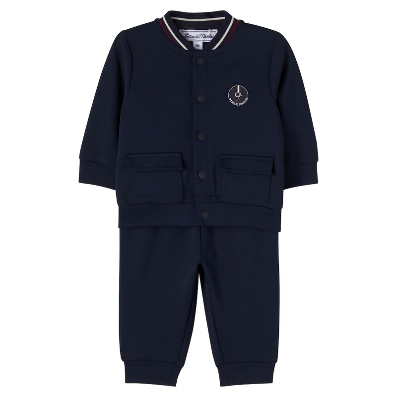 Tartine et Chocolat Baby cotton jersey pants and jacket set