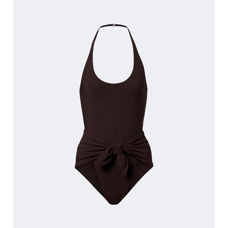 Alaia AlaÃ¯a Draped halterneck swimsuit
