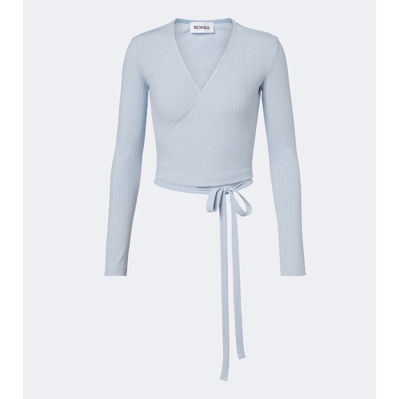 Norba Ribbed-knit wrap top