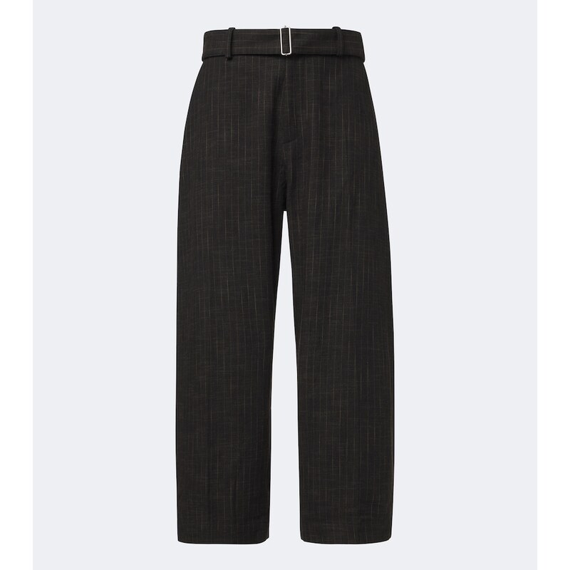 Studio Nicholson Checked cotton and wool-blend wide-leg pants