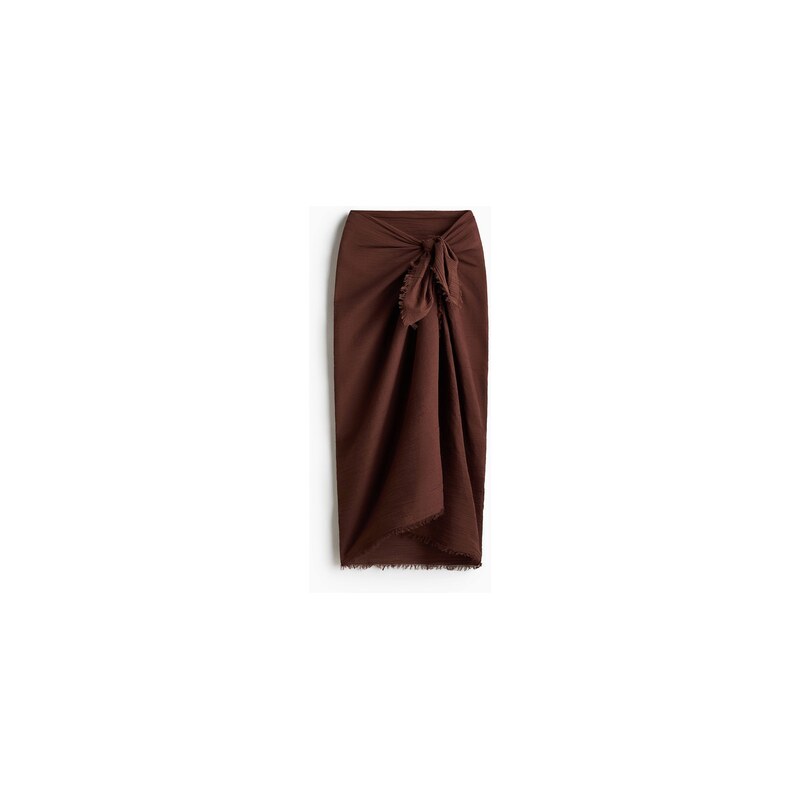 H&M - Sarong z mačkané bavlny - Tmavě Hnědá