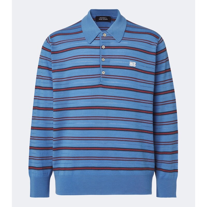 Wales Bonner Beam striped wool polo sweater