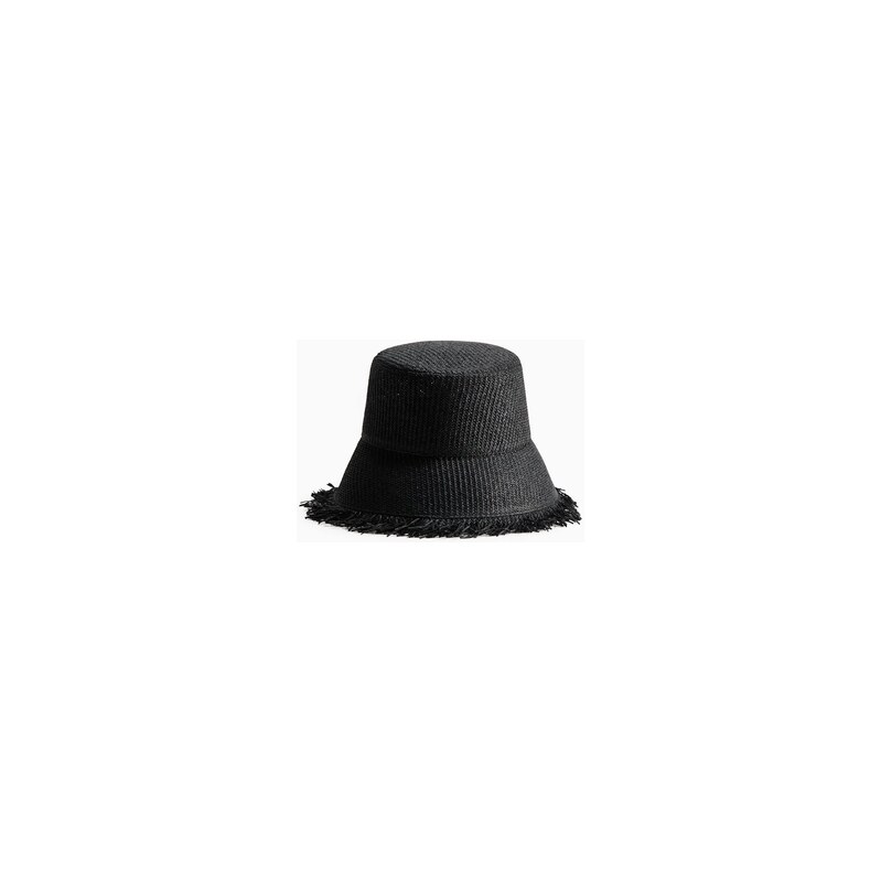 H&M - Slaměný klobouk bucket - Černá