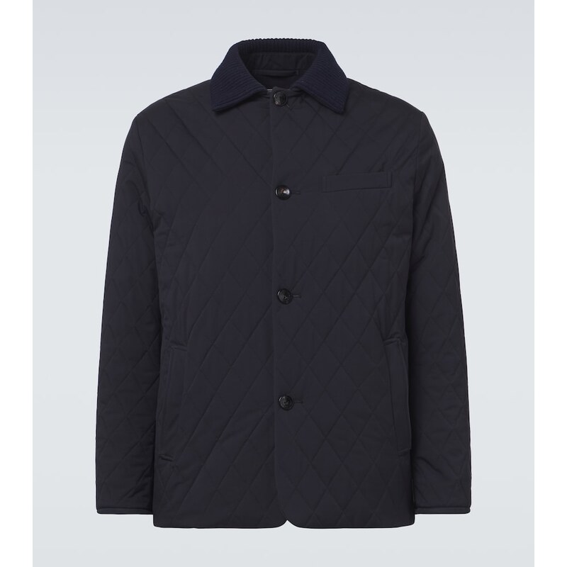 Agnona Quilted wool-trimmed jacket