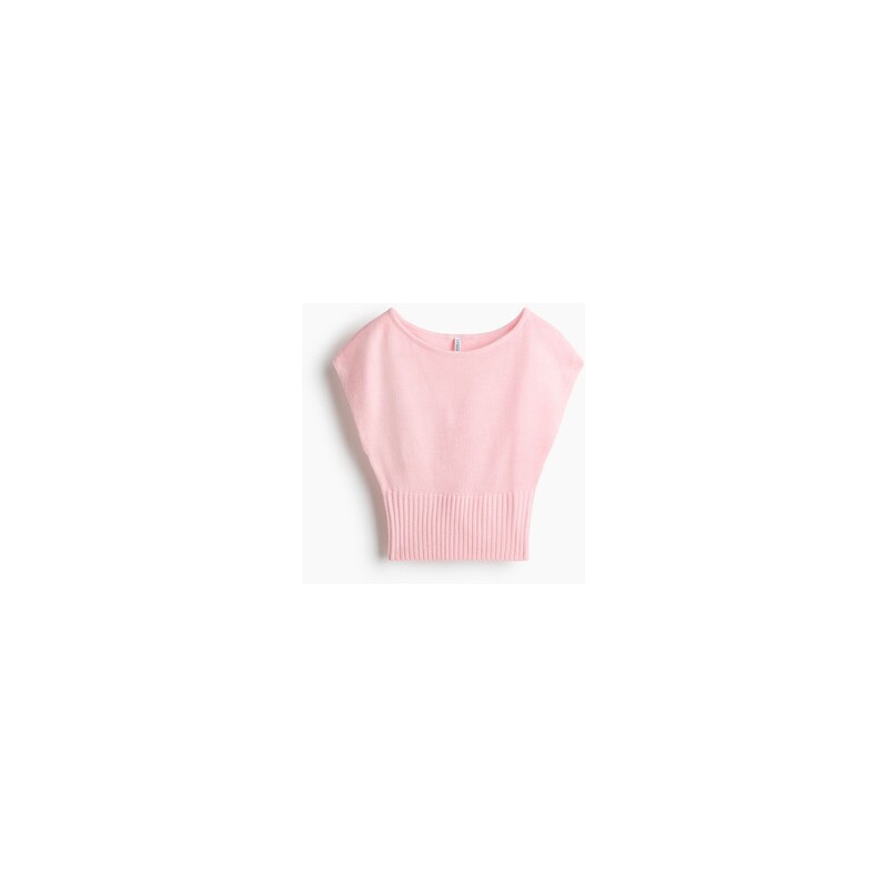 H&M - Pletený top odhalující ramena - Světle Růžová