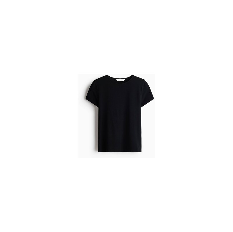 H&M - Přiléhavé viskózové tričko - Černá