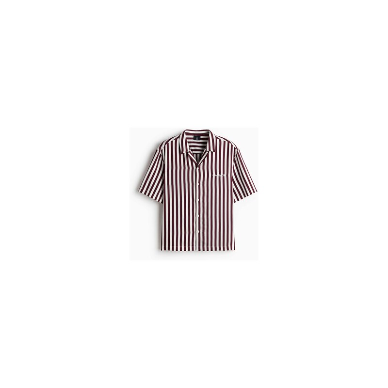 H&M - Košiles rozhalenkou Relaxed Fit - Burgundy/East Isles Club