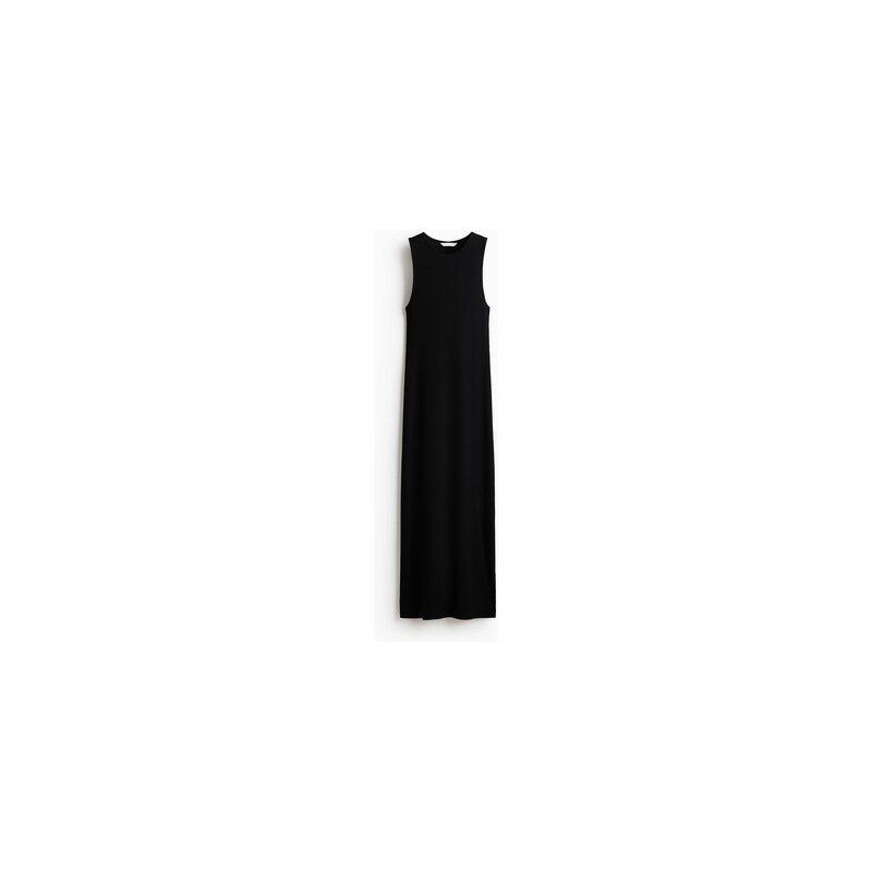 H&M - Maxi šaty z žebrovaného úpletu - Černá
