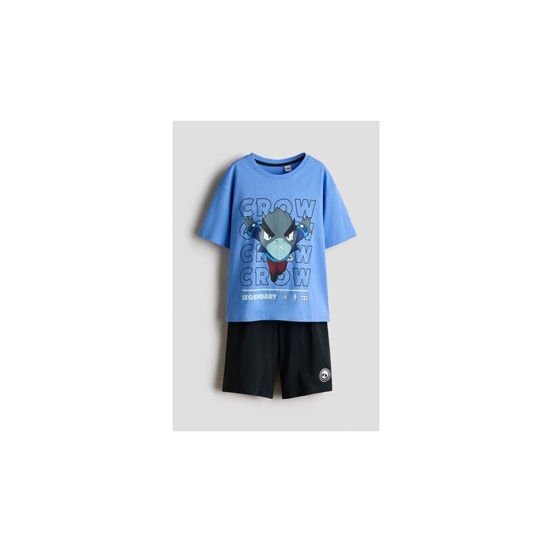 H&M - Bavlněné pyžamos potiskem - Modrá/Brawl Stars