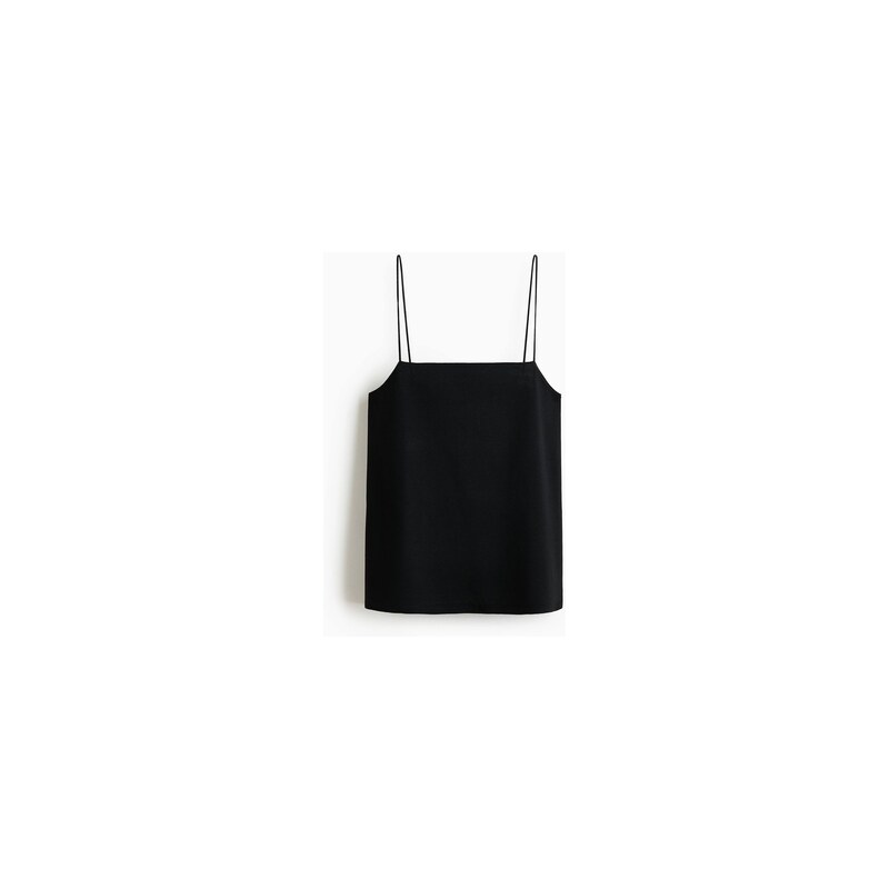 H&M - Top na ramínka z jemného úpletu - Černá