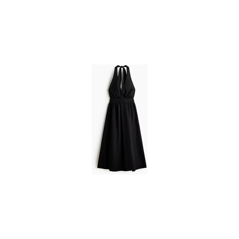 H&M - Bavlněné šaty halterneck - Černá