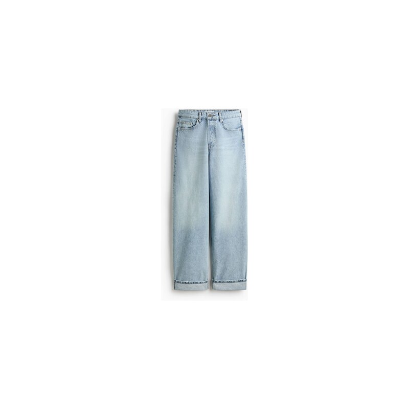 H&M - Baggy Regular Waist Jeans - Světlý Denim Blue