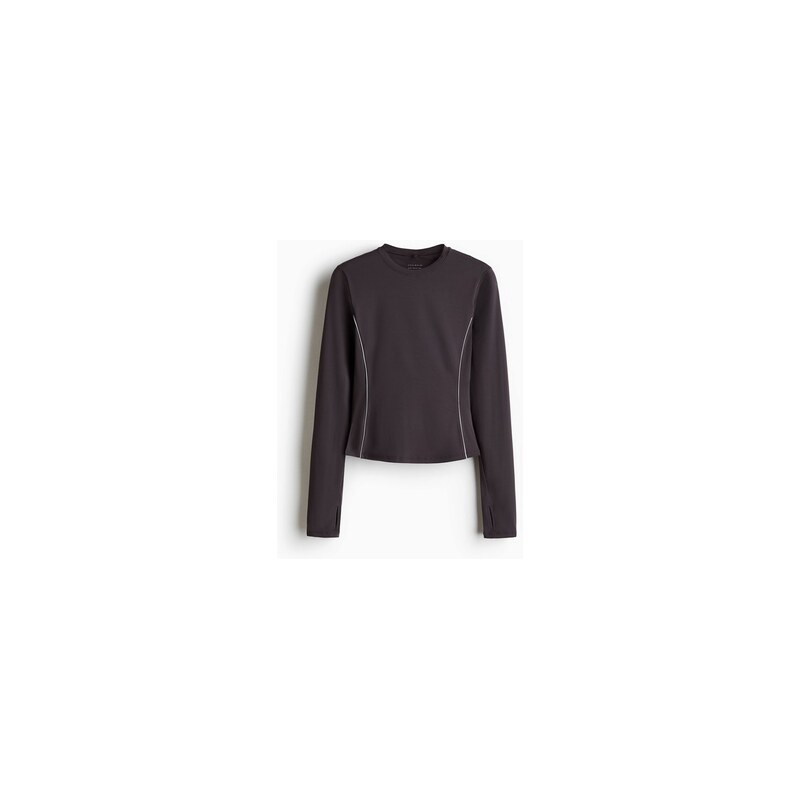 H&M - Reflexní sportovní top DryMove Slim Fit - Tmavě Vřesová