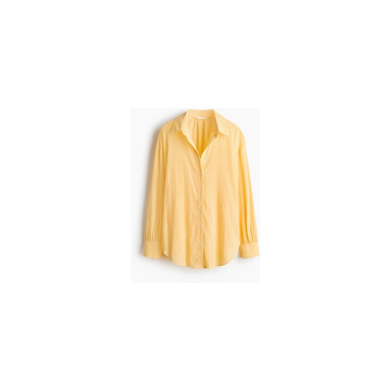 H&M - Košile z mačkané bavlny - Žlutá