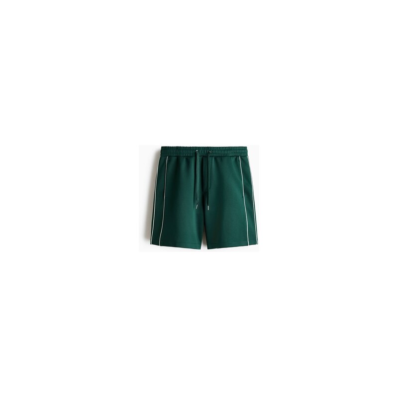 H&M - Šortky Relaxed Fit - Zelená/Bílá