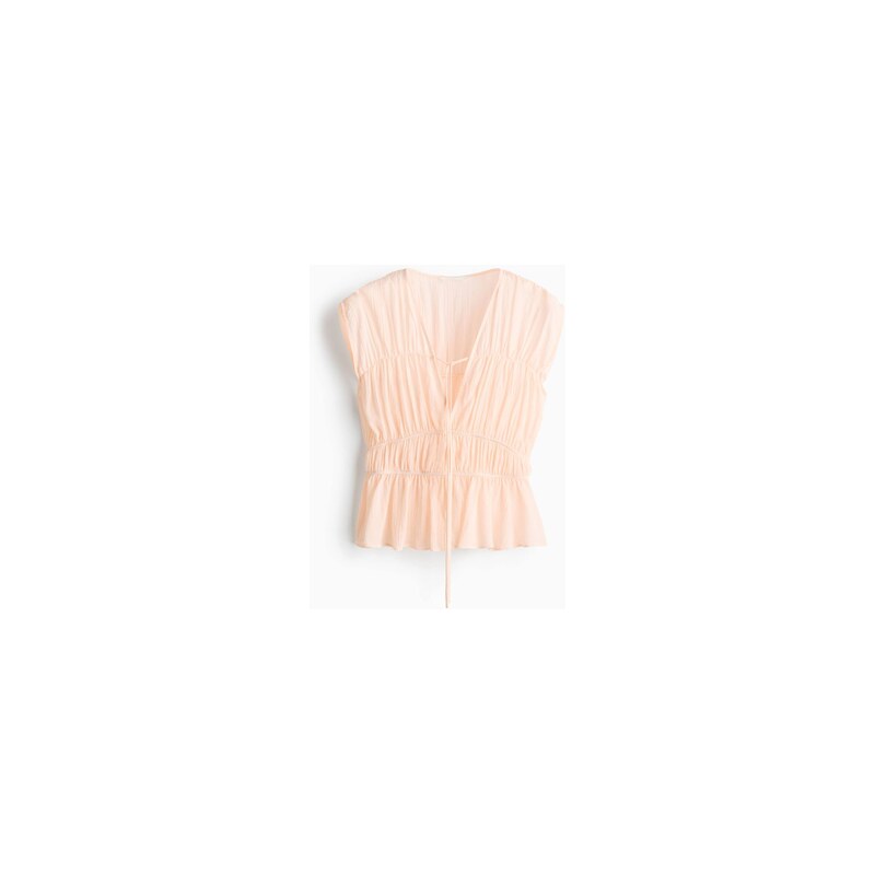 H&M - Řasená bavlněná halenka - Meruňková