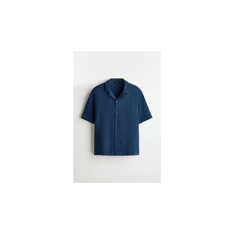 H&M - Košiles rozhalenkou Relaxed Fit - Tmavomodrá