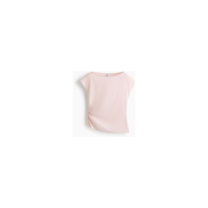 H&M - Řasený top z viskózové směsi - Pudrově Růžová