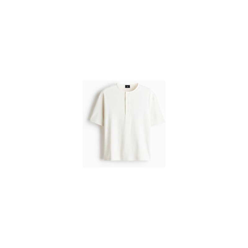 H&M - Top henley Relaxed Fit - Slonovinová