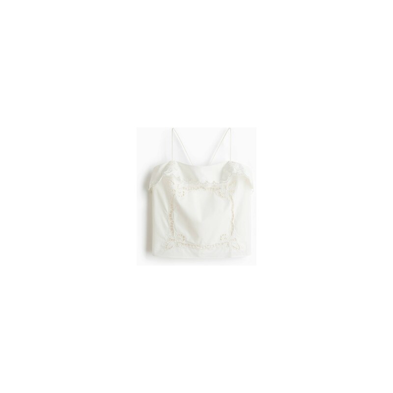 H&M - Top na ramínkas madeirou - Slonovinová