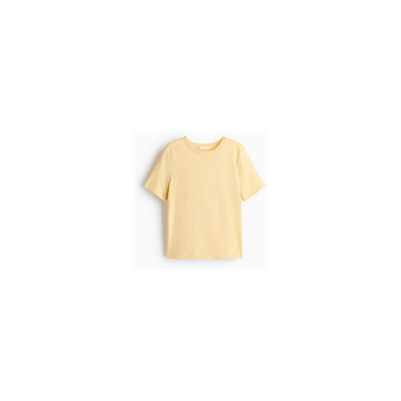 H&M - Tričko z lněné směsi - Světle Žlutá